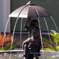 Bronze boy and girl under umbrella fountain boy and girl garden statue